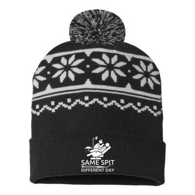 Funny Dentist Same Spit Different Day USA-Made Snowflake Beanie