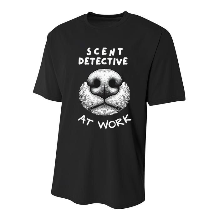 Fun Dog Scent Design Scent Detective At Work Youth Performance Sprint T-Shirt