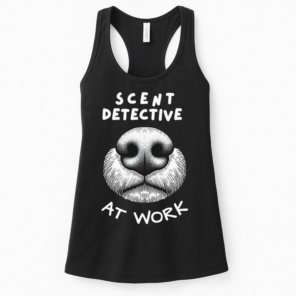 Fun Dog Scent Design Scent Detective At Work Womens Tank Top