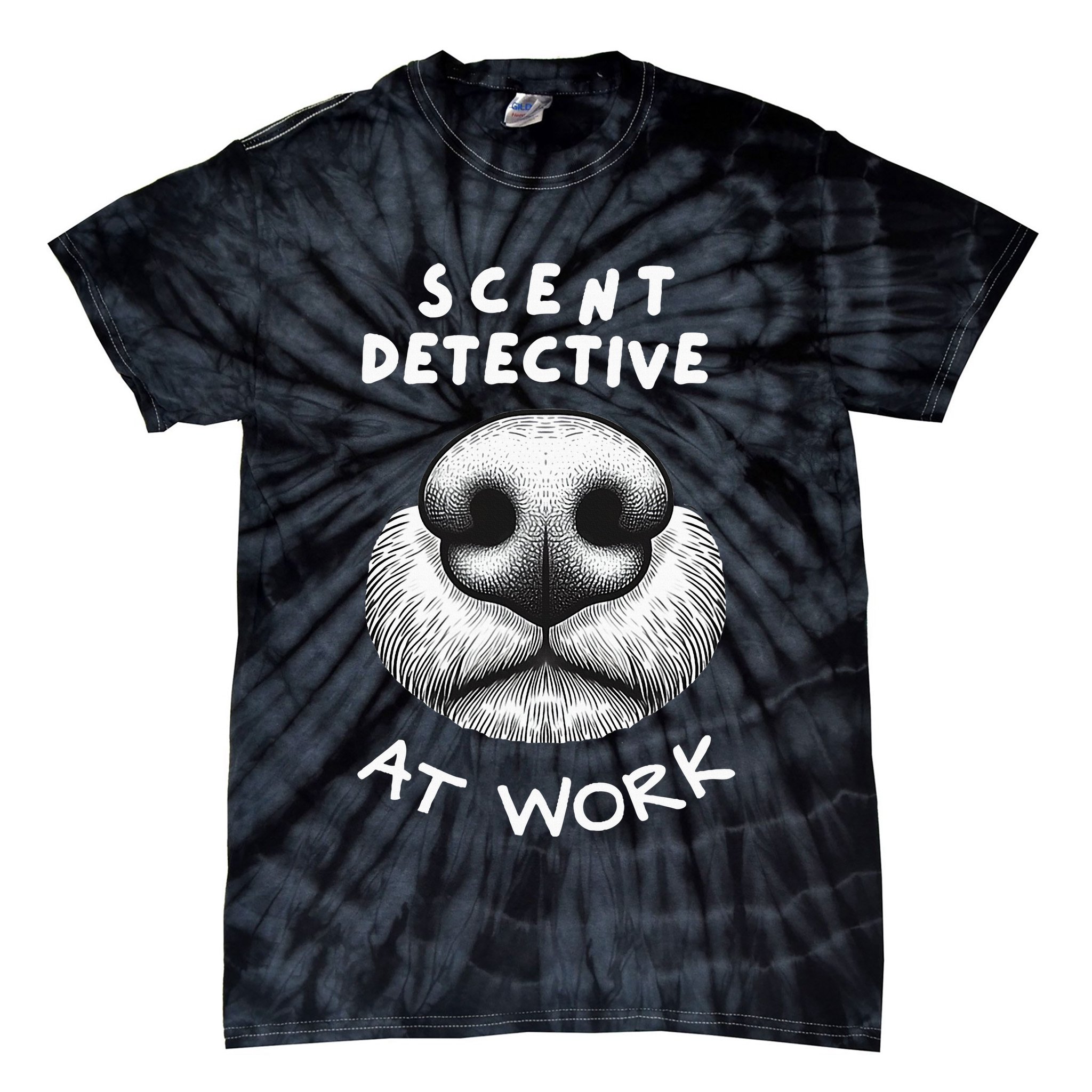Fun Dog Scent Design Scent Detective At Work Tie-Dye T-Shirt