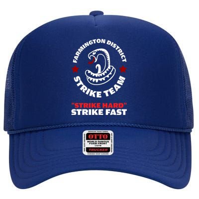 Farmington District Strike Team Strike Hard Strike Fast High Crown Mesh Back Trucker Hat