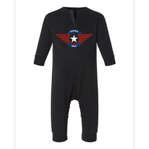 Father's Day Super Hero Dad Father and Protector Infant Fleece One Piece