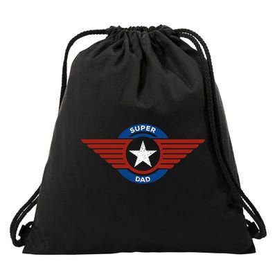 Father's Day Super Hero Dad Father and Protector Drawstring Bag