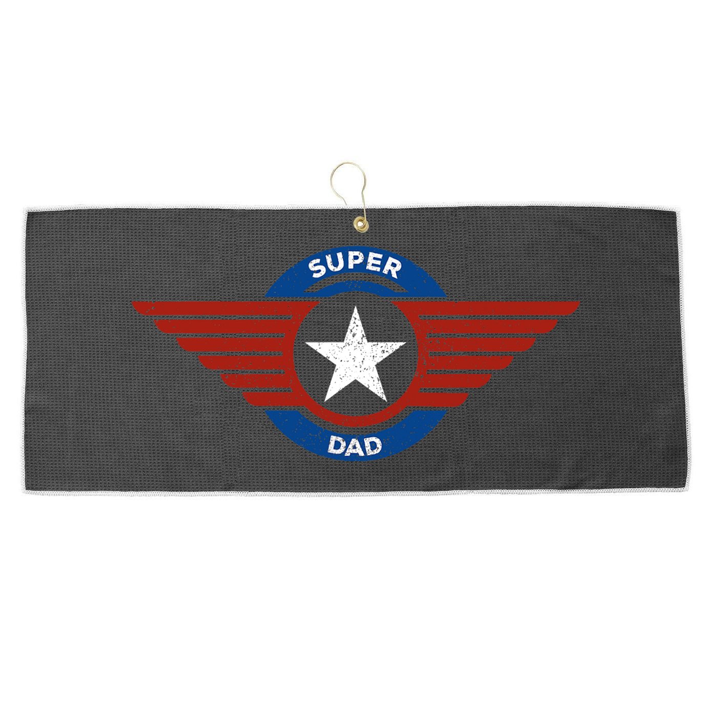 Father's Day Super Hero Dad Father and Protector Large Microfiber Waffle Golf Towel