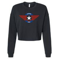 Father's Day Super Hero Dad Father and Protector Cropped Pullover Crew