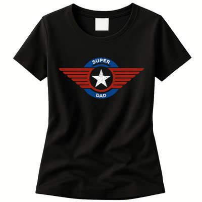 Father's Day Super Hero Dad Father and Protector Womens T-Shirt