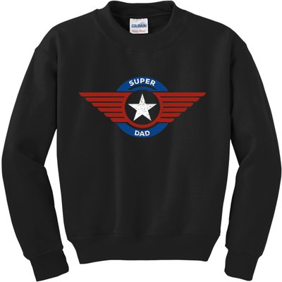Father's Day Super Hero Dad Father and Protector Kids Sweatshirt