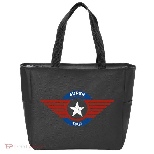 Father's Day Super Hero Dad Father and Protector Zip Tote Bag
