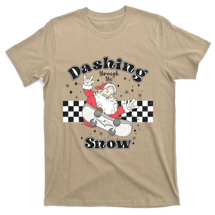 Funny Dashing Snow Retro Christmas T-Shirt