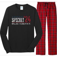 Funny Distressed Spicoli 24 Spicoli 2024 Relax I Can Fix It Long Sleeve Pajama Set