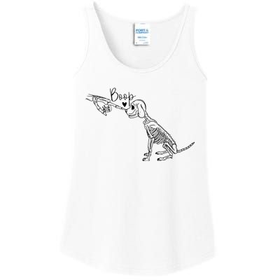 Funny Dog Skeleton Hand Boop Halloween Puppy Dog Lover Gift Ladies Essential Tank