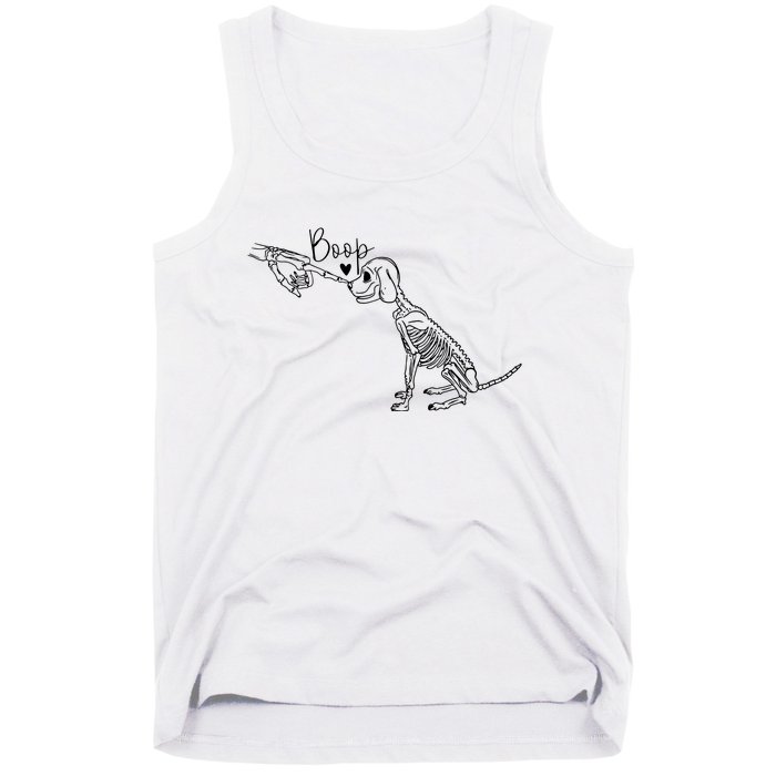 Funny Dog Skeleton Hand Boop Halloween Puppy Dog Lover Gift Tank Top