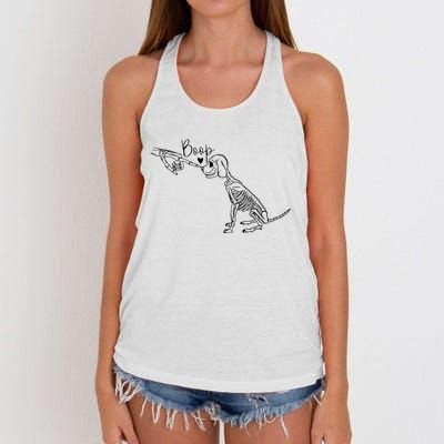 Funny Dog Skeleton Hand Boop Halloween Puppy Dog Lover Gift Women's Knotted Racerback Tank