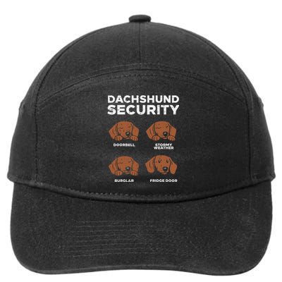 Funny Dachshund Security Dog 7-Panel Snapback Hat