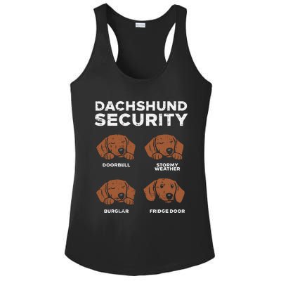 Funny Dachshund Security Dog Ladies PosiCharge Competitor Racerback Tank