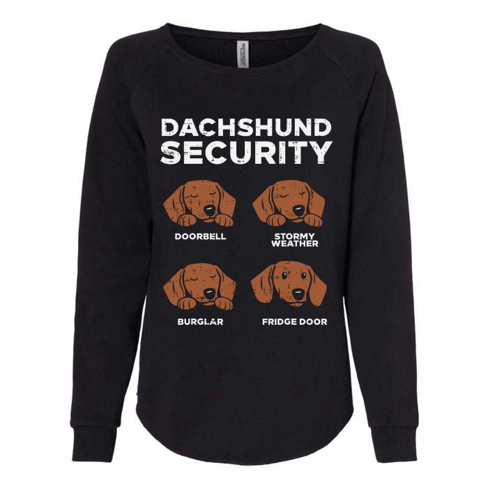 Funny Dachshund Security Dog Womens California Wash Sweatshirt