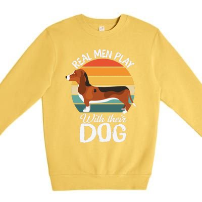 Funny Dog Slogan Funny Dog Lover Retro Sunset Dog Quote Premium Crewneck Sweatshirt