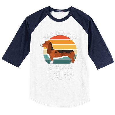 Funny Dog Slogan Funny Dog Lover Retro Sunset Dog Quote Baseball Sleeve Shirt