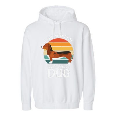 Funny Dog Slogan Funny Dog Lover Retro Sunset Dog Quote Garment-Dyed Fleece Hoodie