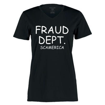 Fraud Dept Scam America Women's Momentum V-Neck T-Shirt