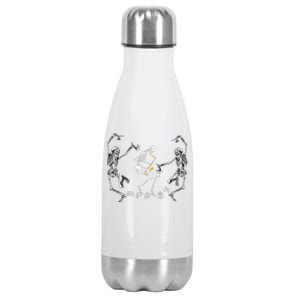 Funny Dancing Skeleton Playing Saxophone Halloween Stainless Steel Insulated Water Bottle