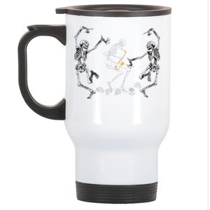 Funny Dancing Skeleton Playing Saxophone Halloween Stainless Steel Travel Mug