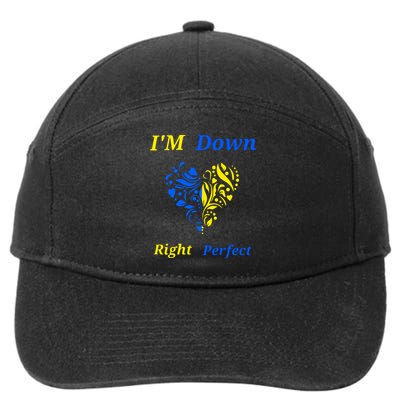 Funny Down Syndrome Right Perfect Heart Gift 7-Panel Snapback Hat