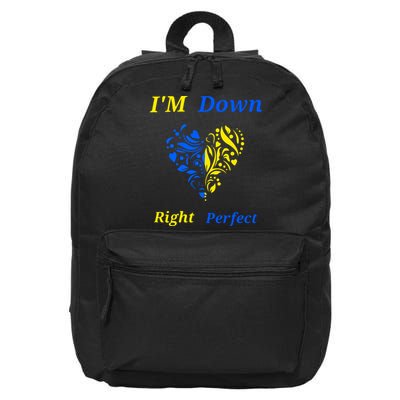 Funny Down Syndrome Right Perfect Heart Gift 16 in Basic Backpack