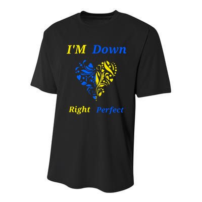 Funny Down Syndrome Right Perfect Heart Gift Youth Performance Sprint T-Shirt