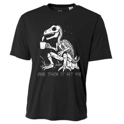 Funny Dinosaur Skeleton Costume Goth Halloween Cooling Performance Crew T-Shirt