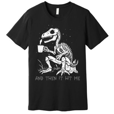 Funny Dinosaur Skeleton Costume Goth Halloween Premium T-Shirt