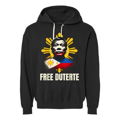 Free Duterte Supporter President Rodrigo Digong Patriots Garment-Dyed Fleece Hoodie