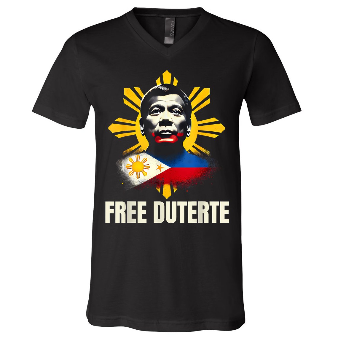 Free Duterte Supporter President Rodrigo Digong Patriots V-Neck T-Shirt