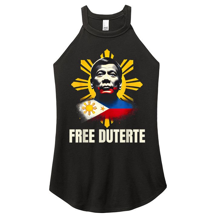 Free Duterte Supporter President Rodrigo Digong Patriots Women's Perfect Tri Rocker Tank