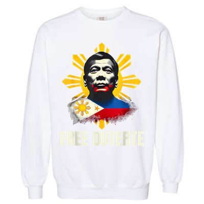 Free Duterte Supporter President Rodrigo Digong Patriots Garment-Dyed Sweatshirt