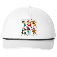 Festive Dabbing Santa Elf Deer Friends for Christmas Snapback Five-Panel Rope Hat