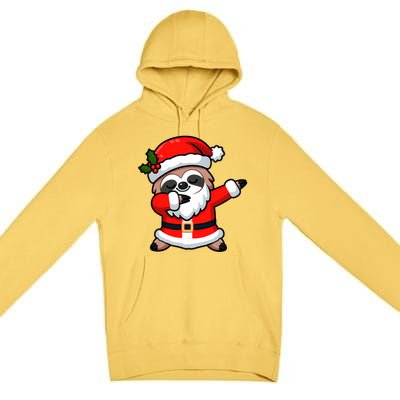 Funny Dabbing Sloth In Santa Claus Christmas Costume Xmas Cool Gift Premium Pullover Hoodie