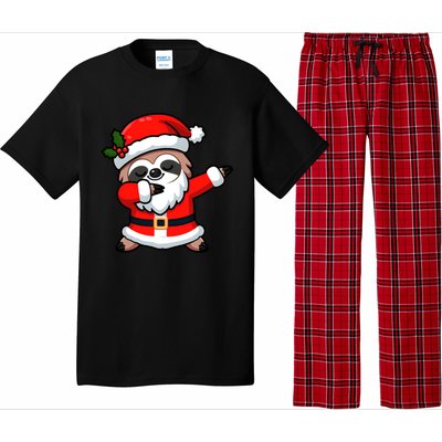 Funny Dabbing Sloth In Santa Claus Christmas Costume Xmas Cool Gift Pajama Set