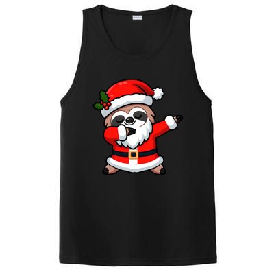 Funny Dabbing Sloth In Santa Claus Christmas Costume Xmas Cool Gift PosiCharge Competitor Tank