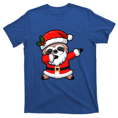 Funny Dabbing Sloth In Santa Claus Christmas Costume Xmas Cool Gift T-Shirt