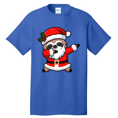 Funny Dabbing Sloth In Santa Claus Christmas Costume Xmas Cool Gift Tall T-Shirt