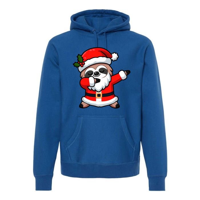 Funny Dabbing Sloth In Santa Claus Christmas Costume Xmas Cool Gift Premium Hoodie