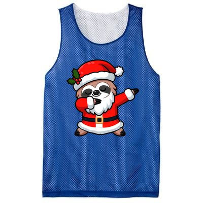 Funny Dabbing Sloth In Santa Claus Christmas Costume Xmas Cool Gift Mesh Reversible Basketball Jersey Tank