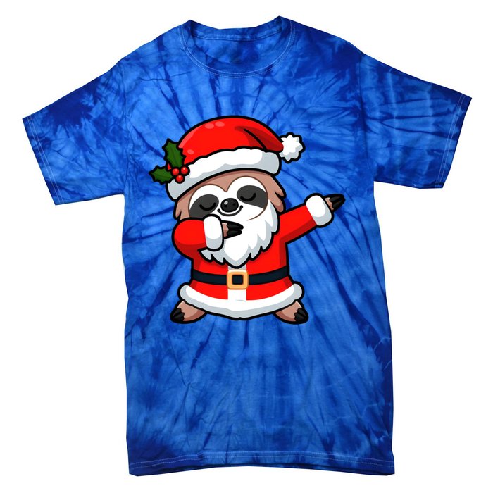 Funny Dabbing Sloth In Santa Claus Christmas Costume Xmas Cool Gift Tie-Dye T-Shirt