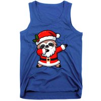 Funny Dabbing Sloth In Santa Claus Christmas Costume Xmas Cool Gift Tank Top