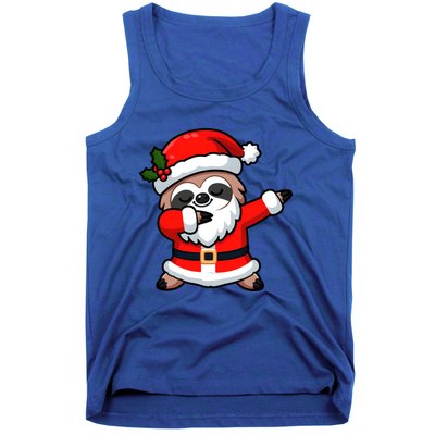 Funny Dabbing Sloth In Santa Claus Christmas Costume Xmas Cool Gift Tank Top