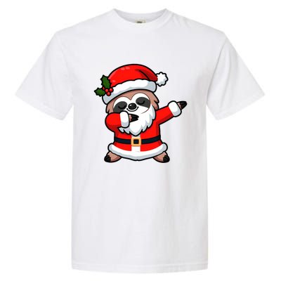 Funny Dabbing Sloth In Santa Claus Christmas Costume Xmas Cool Gift Garment-Dyed Heavyweight T-Shirt