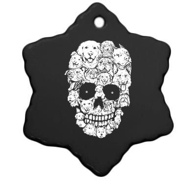 Funny Dog Skull Dogs Paw Lover Halloween Dog Skeleton Ceramic Star Ornament