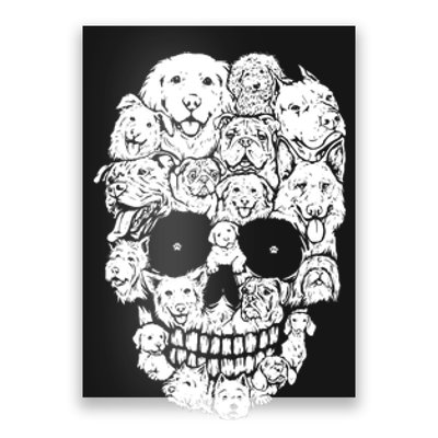 Funny Dog Skull Dogs Paw Lover Halloween Dog Skeleton Poster