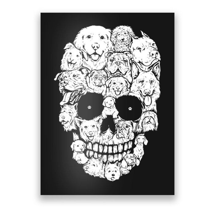 Funny Dog Skull Dogs Paw Lover Halloween Dog Skeleton Poster